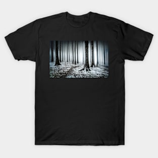 Abstract Forest in Mist and Snow T-Shirt